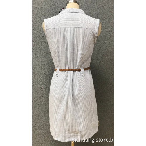 women's stripe sleeveless dress